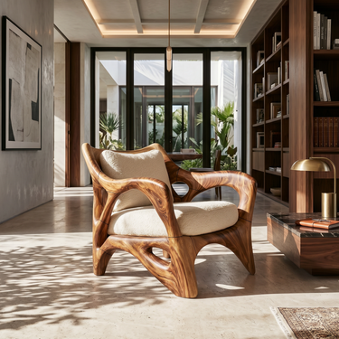 Modern Sculptural Lounge Chair for Sophisticated Wine Room Interiors