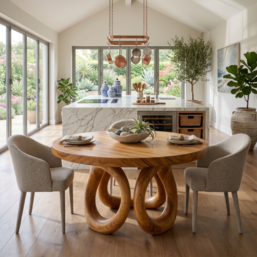Modern Round Dining Set For Garden Kitchen