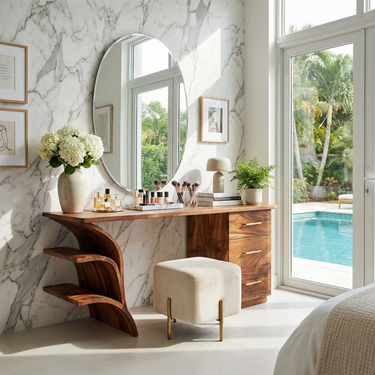 Contemporary Vanity Desk Studio Apartment Makeup Area Dressing Space