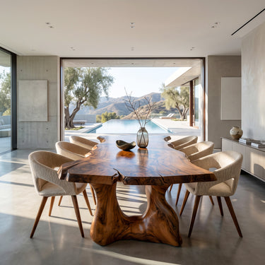 Live Edge Sculptural Dining Table For Modern Dining Room