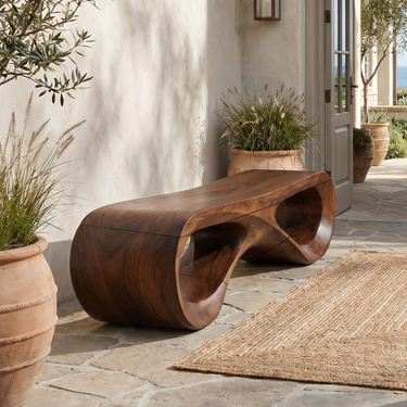 Modern Infinity Loop Bench For Living Room Interior