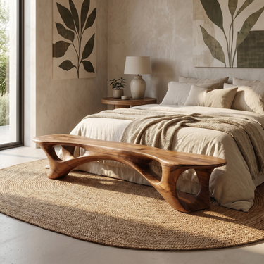 Organic Modern Bench For Bedroom Living Room