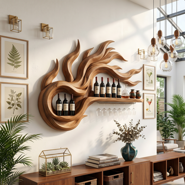 Handcrafted Modern Wine Rack Wall Mounted For Kitchen