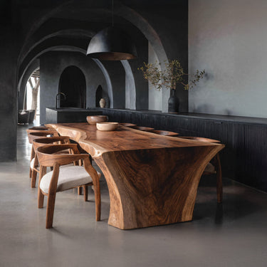 Organic Wooden Dining Table With Live Edge For Dining Room