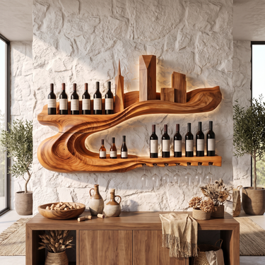 Organic Wall Wine Display For Dining Room