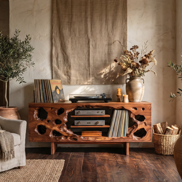 Modern Vinyl Record Stand For Listening Room Interior
