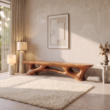 Organic Sculptural Bench For Living Room Entryway