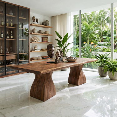 Modern Statement Feast Table For Tropical Dining Space