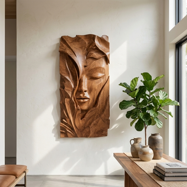 Sculptural Face Wall Art For Living Room