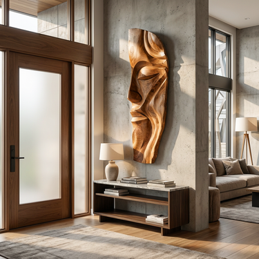 Modern Abstract Face Wood Wall Art For Interior Design