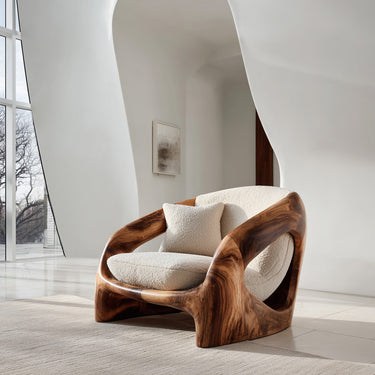 Contemporary Curved Armchair For Modern Living Room
