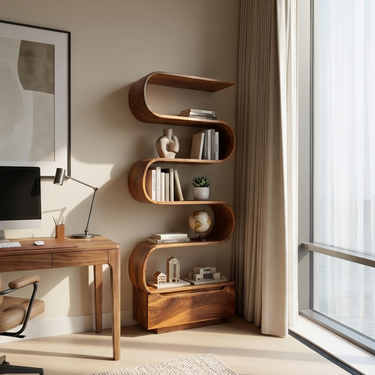 Sculptural Bookcase For Home Office