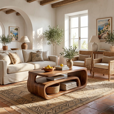 Rustic Storage Coffee Table Living Room