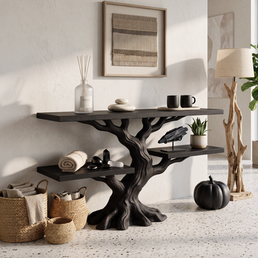 Mid Century Botanical Branch Table For Witchy Halloween Interior