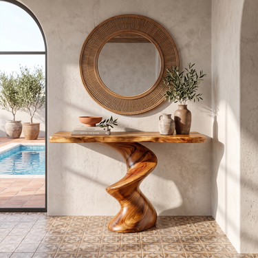 Spiral Sculptural Console Table For Contemporary Foyer