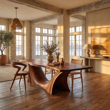 Scandinavian Freeform Dining Table For Family Dining Room