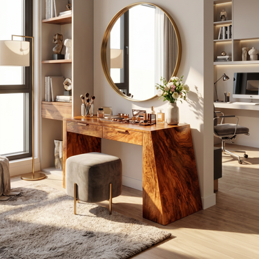 Industrial Makeup Vanity Desk Home Office Beauty Space Personal Area