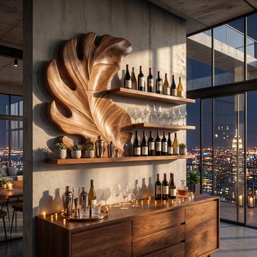 Rustic Wall Wine Holder For Condo Beverage Storage Niche