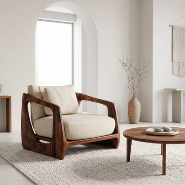 Luxury Curved Armchair For Modern Reading Nook