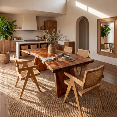 Contemporary Live Edge Dining Table For Entertaining Space