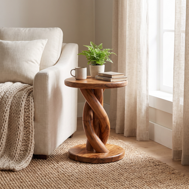 Modern Round Side Table For Reading Corner
