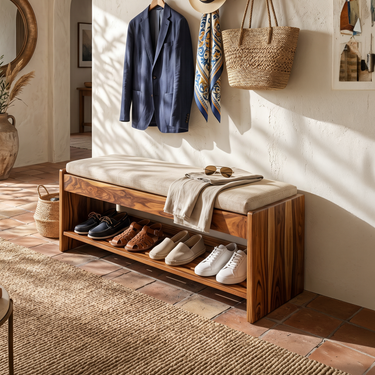 Modern Shoe Bench Rack For Apartment Hallway Display Corner