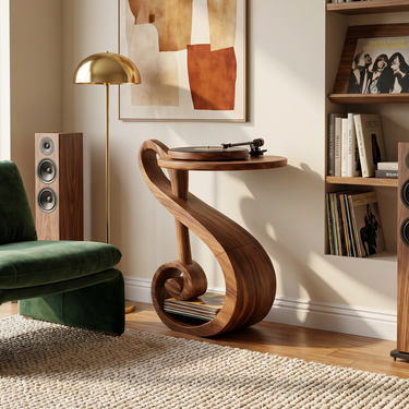 Organic Modern Vinyl Record Stand For Music Room
