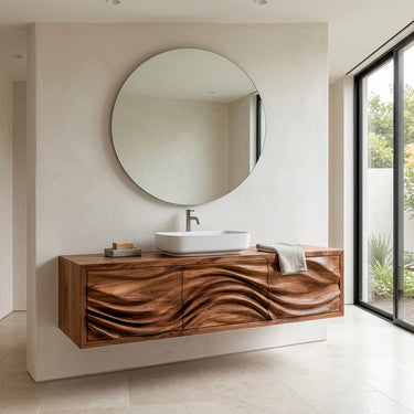 Contemporary Sculpture Floating Bathroom Vanity For Luxury Bathroom