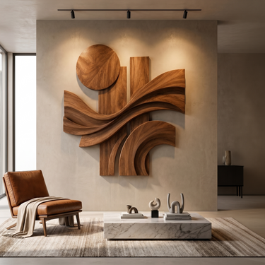 Sculptural Abstract Wall Art For Living Room