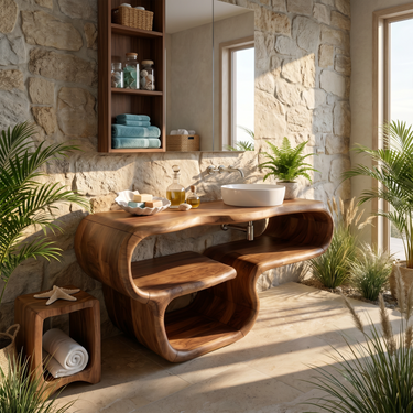 Rustic Floating Bathroom Vanity For Bath Room