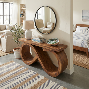 Contemporary Infinity Loop Console Table Modern Hallway