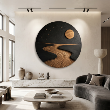 Modern Moon Landscape Wall Art For Living Room