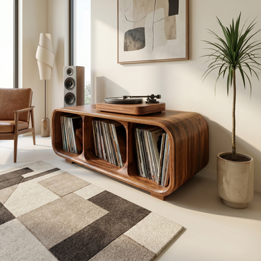 Mid Century Vinyl Record Cabinet For Living Room