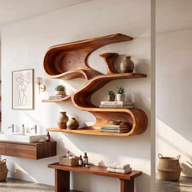 Modern Organic Decorative Wall Shelves for Bathroom