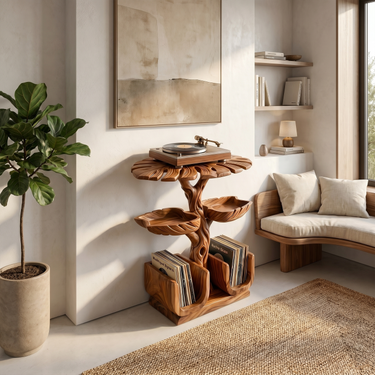 Contemporary Vinyl Record Stand For Lounge