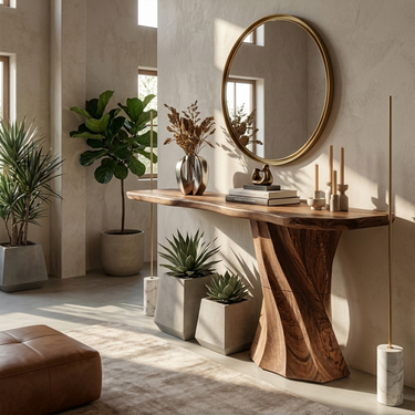 Rustic Contemporary Console Table For Foyer