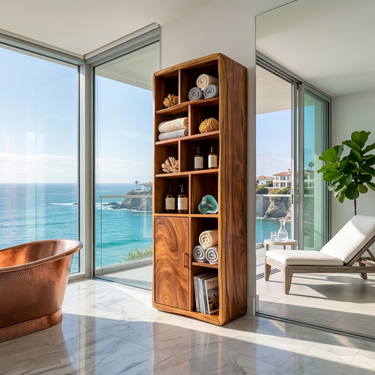 Minimalist Display Storage Cabinet Coastal Residence