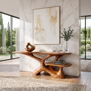 Sculptural Hallway Console Table For Modern Entryway