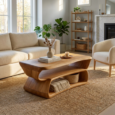 Mid Century Storage Coffee Table Lounge