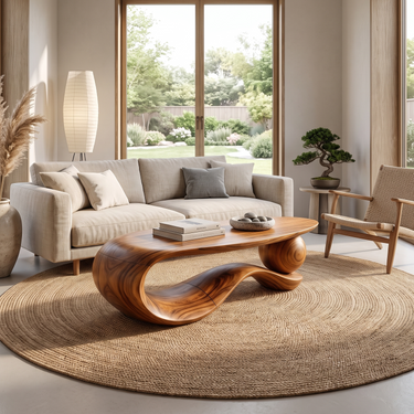 Japandi Statement Coffee Table For Living Room