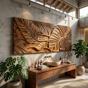Luxury Wall Art With Botanical Relief For Foyer