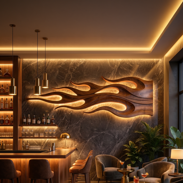 Mid Century Dimensional Wall Decor For Luxury Retreat Interior