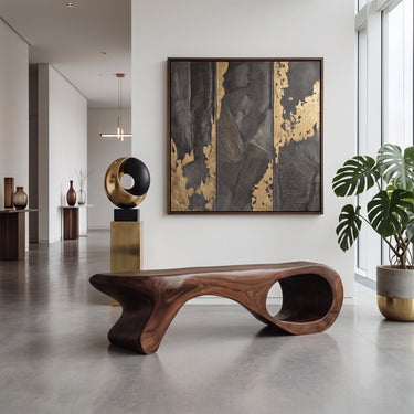 Artistic Sculptural Organic Bench For Entryway Decor
