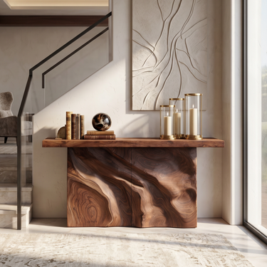 Scandinavian Sculpted Base Hall Table For Entry Hall Interior