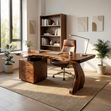 Contemporary Desk With Storage For Curated Home Office