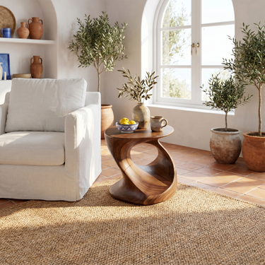 Mid Century Sculptural End Table For Living Room