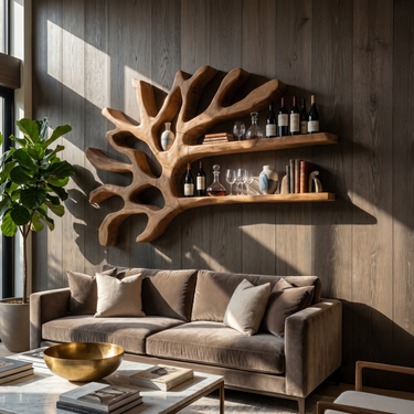 Industrial Wall Wine Rack For Entryway Beverage Arrangement Unit