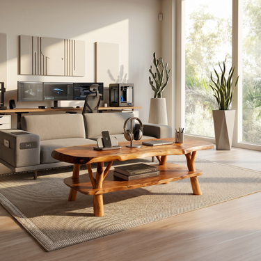 Natural Wood Coffee Table For Studio Lounge