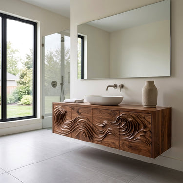 Luxury Bathroom Cabinet With Carved Front For Modern Bathroom