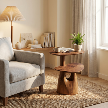 Rustic Accent Side Table For Reading Nook